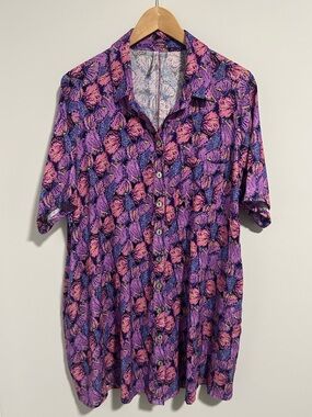 Blue Sky Clothing Co Linen Bamboo Shirt Dress, Size XL